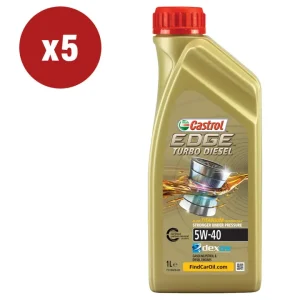5 pezzi olio castrol edge td 5w-40 q3 titanium 1l Subito Disponibile