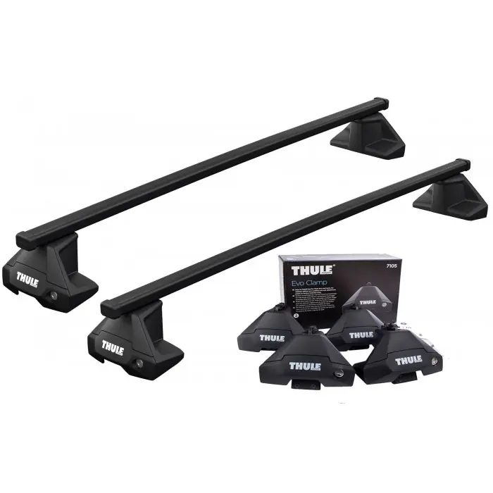 Coppia Barre portatutto Thule SquareBar con piede Thule Evo Clamp 7105 Più Venduto