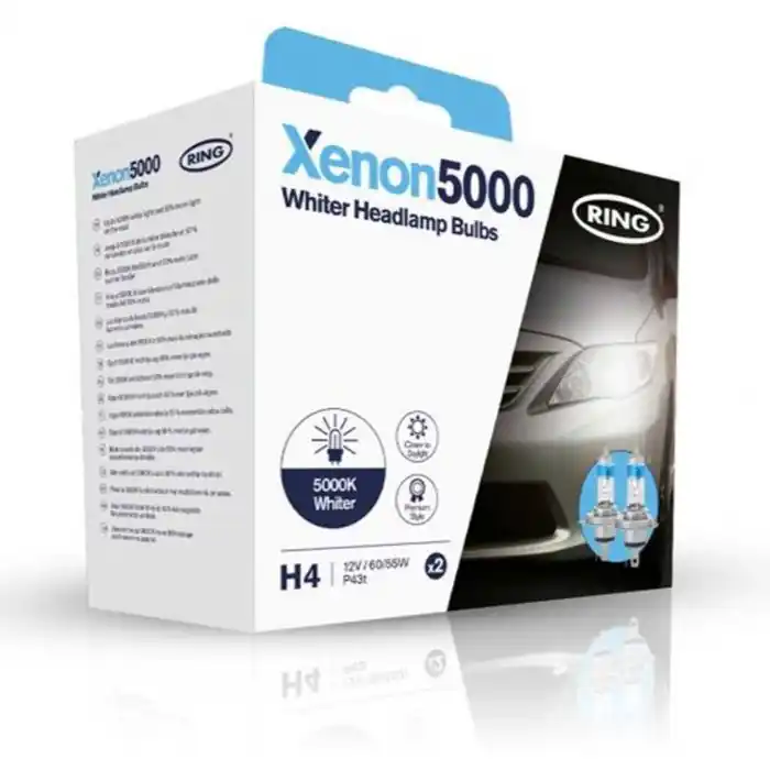 Coppia Lampadine alogene Ring Xenon5000 H4 5000K Occasione Imperdibile