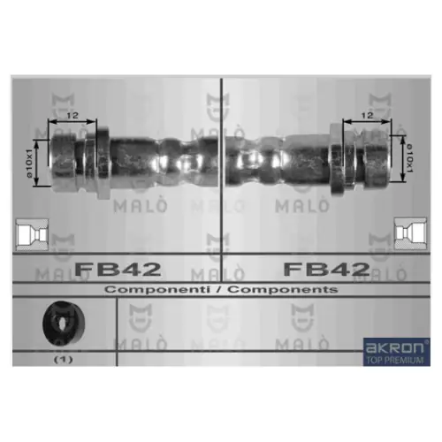 Novità 8609 MALO - COPPIA 2 X TUBO FRENO POSTERIORE BILATERALE FORD 1064257