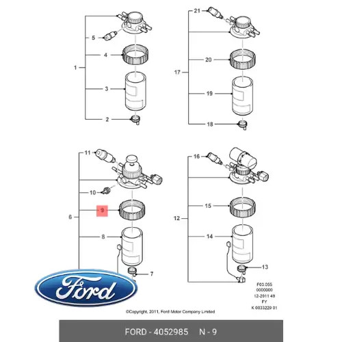 4052985 FORD - RETAINER SPECIAL FERMO FILTRO CARBURANTE Esclusivo