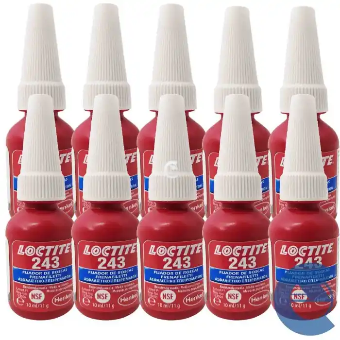 Spedizione Espresso Loctite 243 Frenafiletti 10 Pezzi X 10ml Bloccante Assemblaggi A Media Resistenza