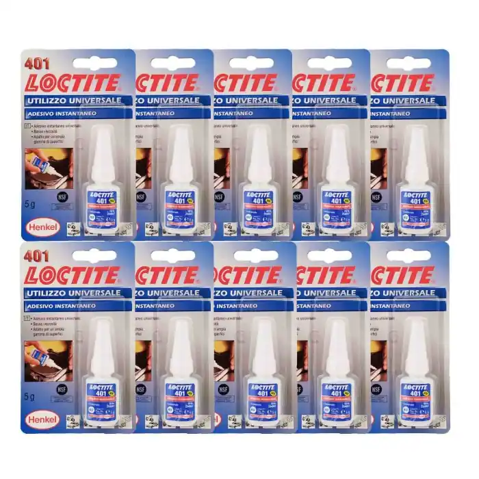 Offerta Limitata Loctite 401 Adesivo Istantaneo Utilizzo Universale 10 Pezzi X 5g Multimateriale