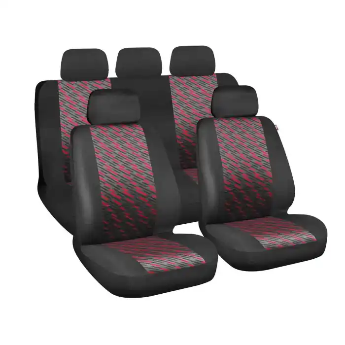 Free Set Fodere Coordinate Nero/rosso Coprisedili Set Completo Coprisedili Economico