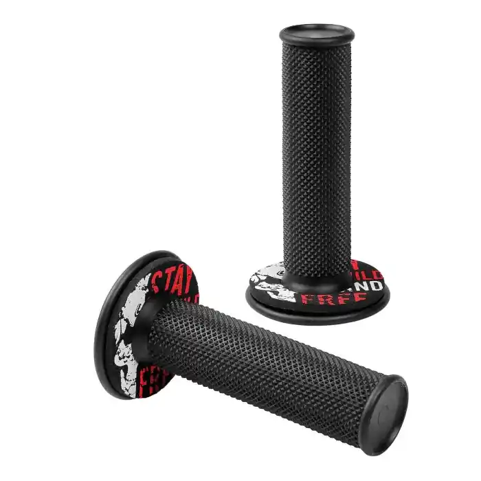 Donut Off Road Grips Manopole Universali Nero Rosso Manopole Occasione Imperdibile