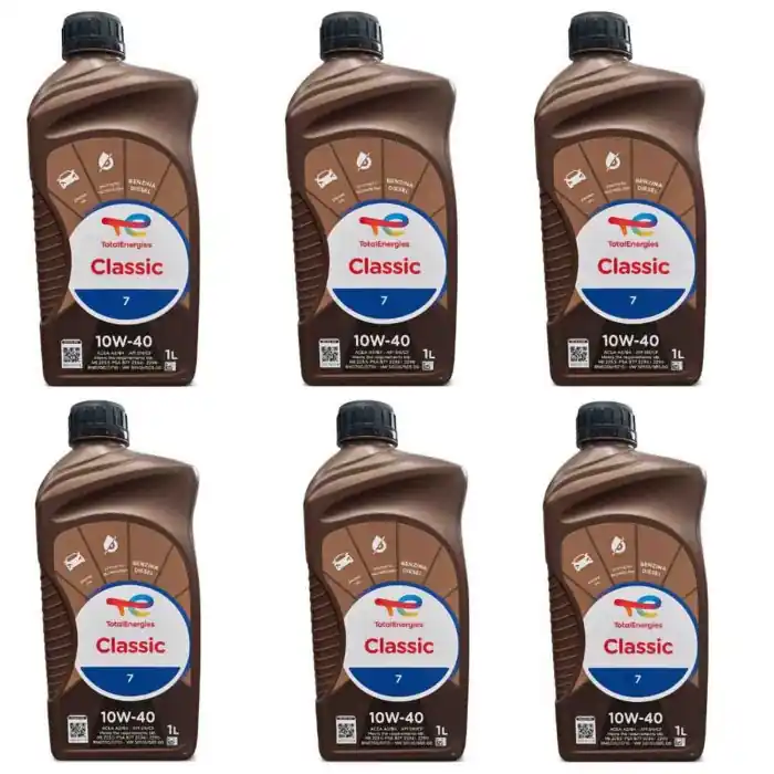 Total Classic 7 10w40 Kit Promo 6 Litri Olio Motore Auto Benzina Diesel E Furgoni Leggeri Professionale