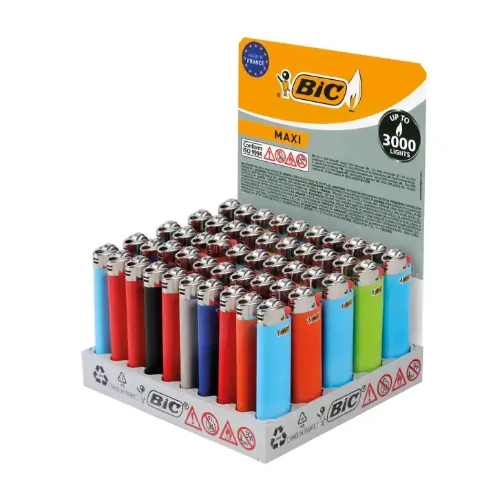 Occasione Accendini Bic Classic Maxi J26. Display Da 50 Pezzi Colori Assortiti Accendini E Accessori Tabacco
