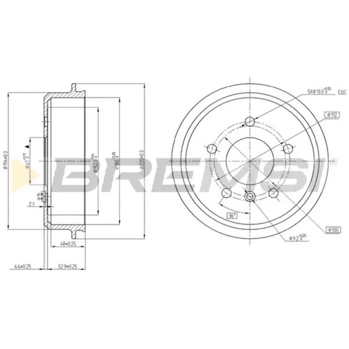 Tamburo Freno Posteriore Mercedes-benz Classe A Cr5433 168 423 02 01 Bremsi Must-Have