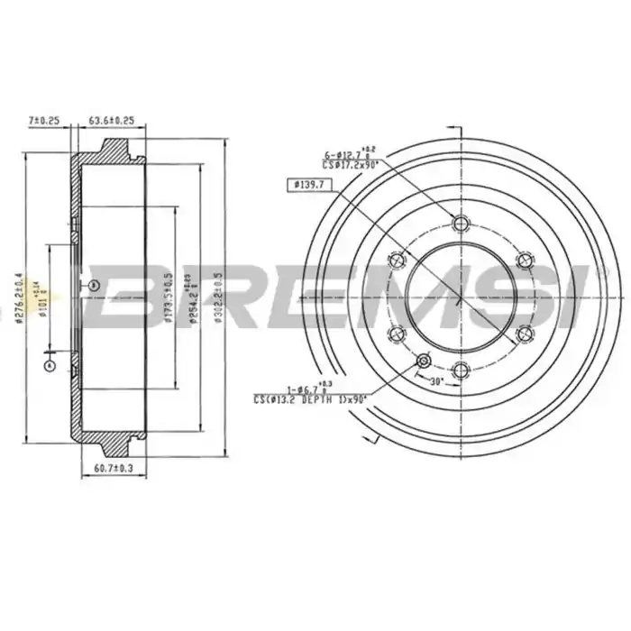 Tamburo Freno Posteriore Isuzu D-max I Cr5685 8973605050 Bremsi Scelto Dai Clienti