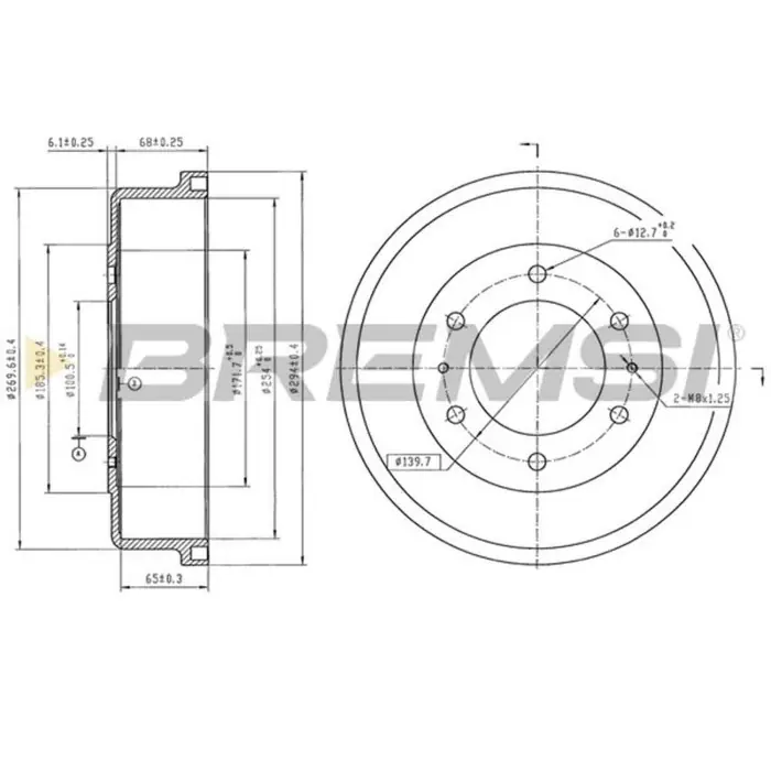 Tamburo Freno Posteriore Nissan Terrano Ii Cr5751 43206-0f001 Verniciato Bremsi Popolare