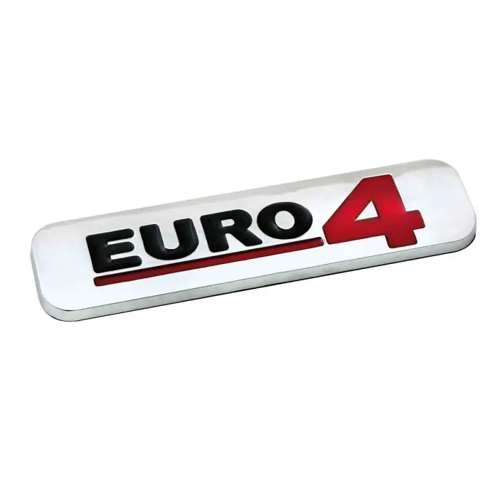 Prezzo Conveniente Emblema Antinquinamento 3d Cromato 100x25 Mm Euro 4 Emblema 3d Cromato Antinquinamento Emblemi 3d