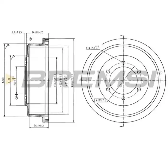 Tamburo Freno Posteriore Mitsubishi L200 Cr5795 Mb895470 Verniciato Bremsi Bestseller