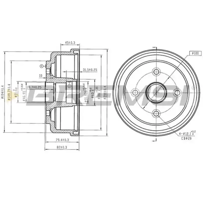 Tamburo Freno Posteriore Suzuki Wagon R+ 2 Volumi/coda Spiovente Cr5815 43511-75f02 Verniciato Bremsi Consegna Rapida