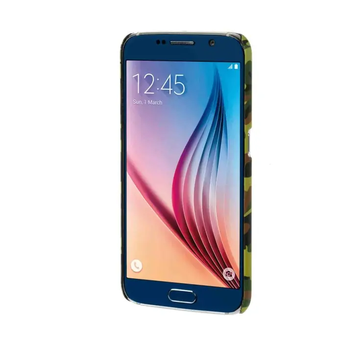 Nuovo Arrivo Stylish Cover Gommata Sottile Samsung Galaxy S6 Green Camo Stylish Cover Gommata Custodie E Cover