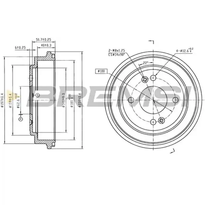 Tamburo Freno Posteriore Hyundai Getz Cr5830 58411-1c000 Verniciato Bremsi Vendita Finale