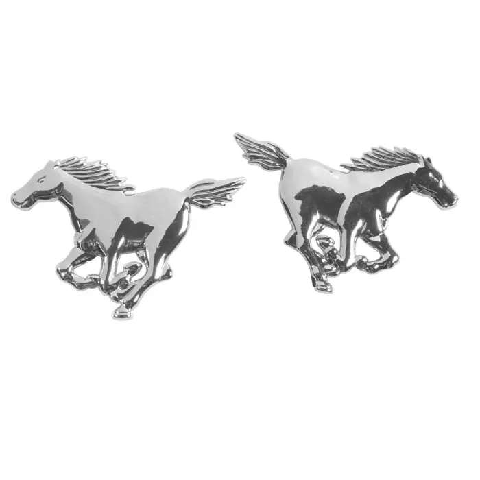 Emblema 3d Cromato 2 Horses Emblema 3d Cromato Emblemi 3d Nuovo Arrivo
