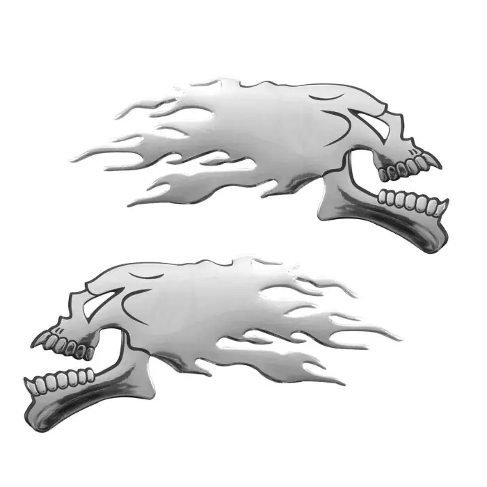 Prezzo Scontato Emblema 3d Cromato 2 Skulls Emblema 3d Cromato Emblemi 3d