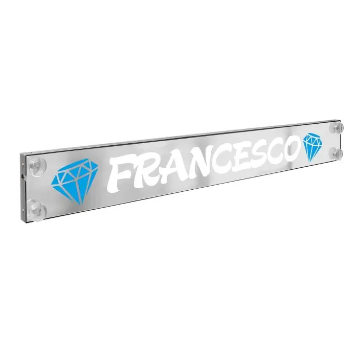 Offerta Lampo Laser Mono Tabella Personalizzabile A Led 12/24v 125x13 5 Cm 12 16 Caratteri Tabelle Personalizzabili 12/24v