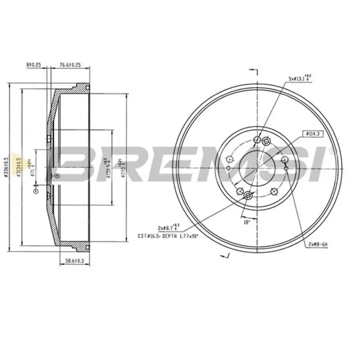 Tamburo Freno Posteriore Kia Carnival Ii Cr5853 0k58a26251 Bremsi Acquista Ora