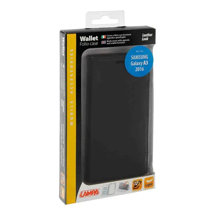 Wallet Folio Case Cover A Libro Samsung Galaxy A3 2016 Nero Custodie E Cover Bestseller